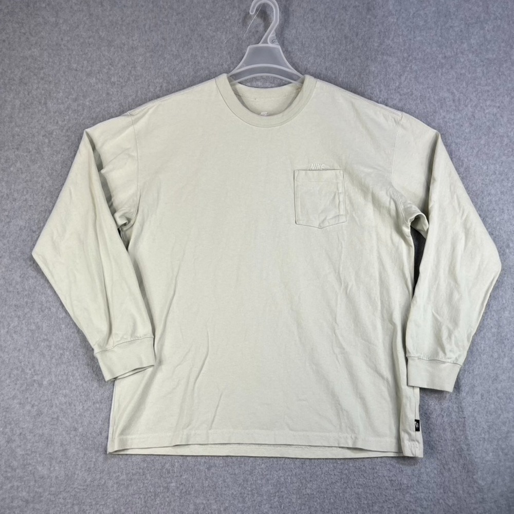 Nike Sportswear Premium Mens Large Long-Sleeve Pocket Shirt Tan Beige DR7929-206